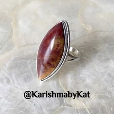 One of a kind and handmade rings by KarishmabyKat on Etsy! #oneofakind #handmade #Jewelry #gemstonejewelry #supportsmallbusiness #smallbusiness #gemstone #gemstones #etsy #etsyshop #handmadejewelry #jewelrydesigner #etsyfinds #karishmabykat #crystaljewelry #artisanjewelry #artisan #unisex #crystal #crystalhealing #supportlocal #giftideas #unisexgifts #boho #bohochic #bohojewelry #gemstonejewelry #redmossagate #agate #ring #rings #agatejewelry #customjewelry Handmade Jasper Rings As Gift, Handmade Jasper Rings For Gift, Handmade Jasper Rings As A Gift, Unique Jasper Rings For Gift, Jasper Gemstone Rings Gift, Jasper Gemstone Rings As A Gift, Gift Jasper Gemstone Rings, Jasper Gemstone Rings For Gifts, Red Moss Agate