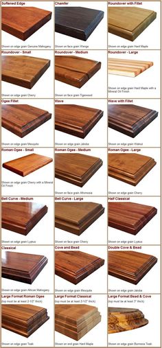 the different types of wood for furniture and flooring in various styles, sizes and colors