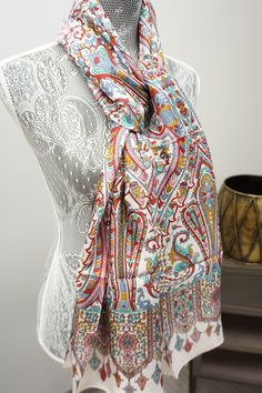 In a signature diaphanous floral print, this super soft Silk Scarf brings easy elegance to anything you wear it with. Big enough to wear as a wrap but fine enough to gather up and wear as a scarf. This tissue-weight scarf is made from a super soft silk blend in a variety of prints. One of a kind, unique individual piece. ** 72”x36” ** Hand Made ** 100% Silk ** Dry Clean only Product Type Premium Silk Scarves Overall 72"x36" Overall Product Weight 0.2 lbs Materials Silk Material Detail 100% Silk