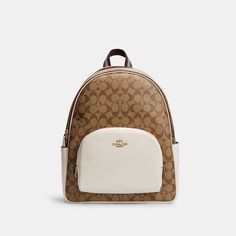 COACH® Outlet | Large Court Backpack In Signature Canvas Coach Backpack, Pretty Phone Cases, Coach Outlet, Signature Canvas, Cute Purses, Large Backpack, Zip Wallet, Athletic Outfits, Online Fashion Stores