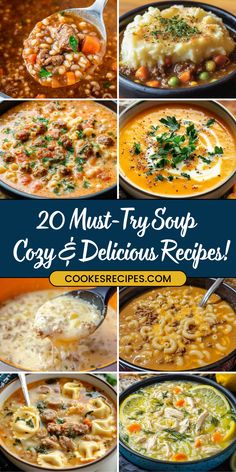 Discover 20 irresistible soup recipes that’ll warm your soul! From creamy classics to hearty veggie-packed options, there’s a bowl of comfort for every craving. Best Soups, Warm Soup Recipes, Greek Lemon Chicken Soup, Chicken Tacos Easy, Soups Stews Chilis, Roasted Cauliflower Soup, Comfort Soup Recipes, Cauliflower Soup Recipes, Creamy Mushroom Soup