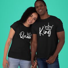 Unisex Jersey Short Sleeve Tee, King T-Shirt Treat yourself to soft tee. Or the perfect gift for the King in your life.  Matching Queen t-shirt available in another listing: https://etsy.me/3Lg5YaT This classic unisex jersey short sleeve tee fits like a well-loved favorite. Soft cotton and quality print make users fall in love with it over and over again. These t-shirts have-ribbed knit collars to bolster shaping. The shoulders have taping for better fit over time. Dual side seams hold the garment's shape for longer. .: 100% Airlume combed and ringspun cotton (fiber content may vary for different colors) .: Light fabric (4.2 oz/yd² (142 g/m .: Retail fit .: Tear away label .: Runs true to size Unisex Family Matching T-shirt With Screen Print, Black Graphic Tee T-shirt For Gift, Custom Print Crew Neck T-shirt In Ring-spun Cotton, Black Family Matching T-shirt With Screen Print, Family Matching Short Sleeve Pre-shrunk T-shirt, Graphic Tee Crew Neck T-shirt As Gift, Family Matching Pre-shrunk Short Sleeve T-shirt, Family Matching Black Screen Print T-shirt, Family Matching Custom Print Crew Neck T-shirt