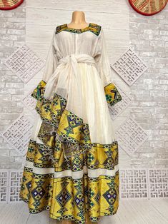 Elegant Ethiopian and Eritrean Traditional Dresskamis - Etsy Ancient Ethiopian Clothing, Traditional Festive Dress With Woven Motifs, Traditional Dress With Woven Motifs For Festive Occasions, Bohemian Dress With Cutdana In Traditional Drape, Traditional Cutdana Dress For Eid, Traditional Dress With Cutdana For Eid, Ceremonial Traditional Maxi Dress For Festivals, Festive Handloom Traditional Drape Dress, Bohemian Traditional Wear With Floor-length Traditional Patterns