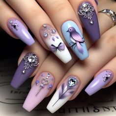 Ballet Nails, Pretty Nail Art Designs, Pretty Nail Art, Beautiful Nail Art, Women's Sweaters, Winter Days, Purple Nails