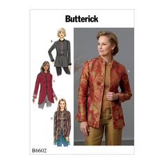 a women's jacket and top sewing pattern from butterick