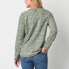 Stock up on cozy everyday essentials with this St. John's Bay women's tall long-sleeve sweatshirt. It's made from soft marled fleece for a regular-fit with a classic v-neckline. Wear it with jeans, pants or leggings.Closure Type: Pullover HeadFit: Regular FitNeckline: V NeckSleeve Length: Long SleeveSleeve Style: Cap SleeveApparel Length: 26 Inches - FrontFiber Content: 100% PolyesterFabric Description: FleeceCare: Machine Wash, Tumble DryMaterial: PolyesterCountry of Origin: Imported Soft-washed Comfy Long Sleeve Tops, Cozy Fleece Tops For Everyday, Cozy Everyday Fleece Top, Casual Long Sleeve Sweatshirt With Brushed Fabric, Comfy Long Sleeve Sweatshirt For Layering, Comfy Long Sleeve Tops For Everyday, Everyday Comfy Long Sleeve Tops, Cozy Soft-washed Fleece Tops, Comfortable Long Sleeve Sweatshirt For Layering