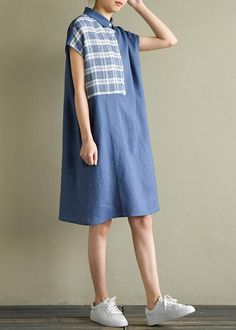 Beautiful lapel tie waist linen dresses Cotton blue Plaid Dress summer

This dress is made of cotton or linen fabric, soft and breathy. 

Flattering cut. Makes you look slimmer and matches easlily.
 
Materials used: linen

Measurement:Size M/BUST-112cm   
   
Shoulder 57cm / 22.23"
bust 112cm / 43.68"
length 95cm / 37.05"


Size L/BUST-116cm   
   
Shoulder 58cm / 22.62"
bust 116cm / 45.24"
length 96cm / 37.44"



We ship worldwide.

Tracking numbers provided for all orders. Casual Light Blue Linen Summer Dress, Casual Light Blue Linen Dress For Spring, Blue Linen Summer Dress For Daywear, Casual Linen Dress With Short Sleeves, Summer Blue Linen Daywear Dress, Casual Short Sleeve Linen Dress, Blue Summer Linen Dress For Daywear, Blue Cotton Shirt Dress For Summer, Summer Blue Linen Dress For Daywear