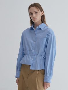 Composition : CN wire-salt stretch spandex / 65% cotton 32% nylon 3% polyurethaneColor : BLUECountry of Origin : Republic of Korea Cropped Shirt, Crop Shirt, Top Styles, Top Shirt, Salt, Composition, Spandex, Top Outfits, The Originals