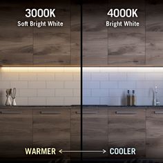 two pictures showing the different types of kitchen cabinets and counter tops, with text describing which one is right for you