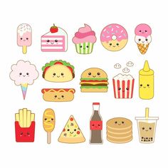 cute food cliparts for kids and adults to use on the computer or laptop