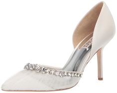 PRICES MAY VARY. Breathable leather lining Wedding Slingback Pumps With Rhinestones And High Heel, Bradley Mischka Wedding Shoes, Badey Mischka Wedding Shoes, Badgley Mischka Heels, Badgley Mischka Bridal Shoes, Badgley Mischka Bridal Shoes Blue, Badgley Mischka Bridal, Luxury Store, Badgley Mischka