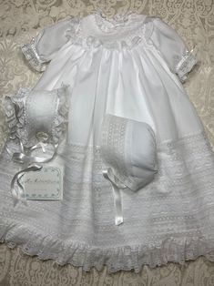 French Handsewn Christening Gown With T-cap or Boy Cap and | Etsy UK Blessing Gown, Baby Heirloom, Heirloom Dresses, Heirloom Quilt, Christening Gown, Baby Coat, Baby Sewing Projects, Baptism Dress, Heirloom Sewing