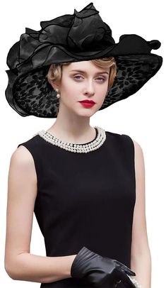 PRICES MAY VARY. Material: Organza and polyester. Size: One size fits most. Head Circumference: 22.5-22.6"/56-58cm. Design: An elegant derby hat with classic timeless design, its minimalist style completes your every formal look. Wide brim will protect you from blinding sunlight. Feature: This charming organza tea party hat is the perfect decoration for a casual royal look for its simplicity. You can also decorate it with anything you prefer and create a unique hat that represents your personali 1880 Womens Hats, 1860 Hats, Bridal Tea Party, Tea Party Wedding, Bridal Tea, Tea Party Hats, Wedding Hat, Royal Look, Unique Hats