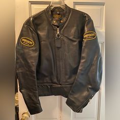 The Classic Vanson Leather Cafe Racer Jacket: Vanson 80s Canyon Sport-Riding Leather Motorcycle Jacket Cafe Racer Jacket, Racer Jacket, Leather Motorcycle Jacket, Cafe Racer, Black N Yellow, Motorcycle Jacket, Mens Jackets, Jackets & Coats, Cafe