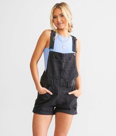 Free People Ziggy Denim Overall Short - Black X-Large, Women's Black Washed 3 cuffed shortie overall short Adjustable straps Faux fly Rise measures 11 1/2 Body length 32 on size small. 100% Cotton. Machine wash cold with like colors. Use only non-chlorine bleach. Tumble dry low. Low iron as needed. May be dry cleaned.. WOMEN'S BOTTOMS SIZE CONVERSION CHART Waist (size) 22 23 24 25 26 27 28 29 30 31 32 33 34 36 38 Juniors - 00 0 1 3 5 7 9 11 13 15 - - - - US - - 00 0 2 4 6 8 10 12 14 16 18 20 22 Ziggy Shortalls, Short Overalls Outfit, Overalls Outfit Short, Black Short Overalls, Free People Overalls, Overalls Outfit, Denim Overalls Shorts, Black Overalls, Denim Overalls