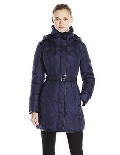 Kensie Womens Quilted Belted Down Coat Navy XSmall ** You can get more details by clicking on the image. Ladies Coats, Jacket Parka, Down Jackets, Winter Coats, Winter Coats Women, Down Coat, Amazon Women, Winter Coat, The Ordinary