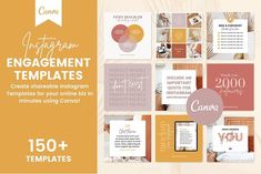 an orange and white brochure with the words instagramment templates on it