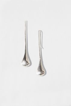 gota – Hernan Herdez Silver Hand Cast Dangle Earrings, Hernan Herdez, Artistic Black Drop Earrings, Artisan Black Drop Earrings, Black Artisan Drop Earrings, Modernist Silver Drop Earrings, Chinese Soup Spoon, Silver Drop Earrings, Drop Earrings