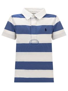 White striped polo shirt with short sleeves. Classic collar. Button closure on front. Embroidered logo on the front.Composition: Outside:, 100% Cotton Striped Short Sleeve Polo Shirt For Summer, Summer Collared Polo Shirt With Horizontal Stripes, Summer Striped Polo Shirt, Summer Polo Shirt With Horizontal Stripes, Summer Short Sleeve Horizontal Stripe Polo Shirt, Summer Horizontal Stripe Polo Shirt, Cotton Summer Polo Shirt With Horizontal Stripes, White Horizontal Stripe Cotton Polo Shirt, White Cotton Polo Shirt With Horizontal Stripes