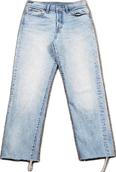 Levi's Medium Wash Jeans With Button Closure, Light Wash Straight Leg Jeans With Buttons, Levi's Denim Jeans With Button Closure, Levi's Medium Wash Cropped Denim Jeans, Levi's Cropped Jeans In Medium Wash, Levi's Cropped Jeans In Medium Wash Denim, Levi's Light Wash Rigid Denim Jeans, Casual Faded Levi's Jeans, Casual Levi's Faded Jeans