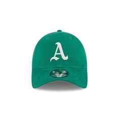 The Oakland Athletics Vintage 9TWENTY Adjustable Cap features an embroidered Athletics Cooperstown logo at the front panels, a green undervisor, and an adjustable D-Ring closure at the rear. Casual Six-panel Hat With Logo, Green Curved Bill Dad Hat With Letter Print, Sports Hats With Logo And Curved Bill, Sports Hat With Logo And Curved Bill, Sporty Hat With Logo And Curved Brim, Casual Baseball Cap With Curved Visor For Fan Gear, Casual Baseball Cap With Curved Visor For Fans, Sporty Curved Brim Hat With Logo, Collegiate Curved Bill Hat For Streetwear