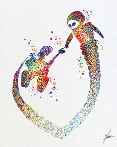 an image of two people holding hands in the shape of a circle with colored sprinkles