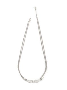 silver-tone brass polished finish lobster claw fastening cable-link chain charm detail crystal embellishment logo charm adjustable fit Zadig And Voltaire Necklace, Silver Long Necklace, Choker Necklace Silver, Iconic Bags, Demi Fine Jewelry, Zadig And Voltaire, Crystal Embellishment, Fine Earrings, Ballet Flat Shoes