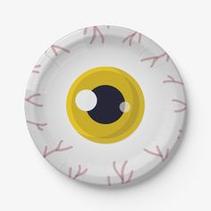 a paper plate with an eyeball design on it