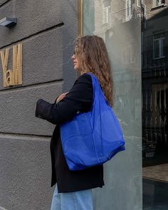 Bright Blue Bag Outfit, Trendy Blue Canvas Bag For Errands, Trendy Blue Canvas Travel Bag, Versatile Lightweight Tote Bag, Reusable Rectangular Bag For On-the-go, Lightweight Bags For Daily Use, Everyday Packable Bag With Double Handle, Versatile Everyday Lightweight Bag, Versatile Lightweight Everyday Bag