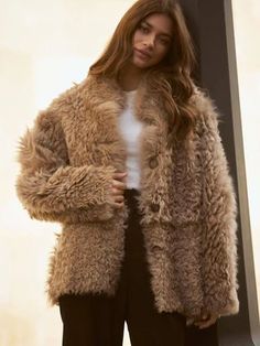 COATS & JACKETS Brown Faux Fur Coat, Plus Size Yoga, Baby Tees Y2k, Y2k Baby Tee, Plus Size Bra, Faux Fur Coat, Shop Swimwear, Coat Fashion, Cardigan Jacket