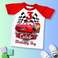 Car Inspired Birthday T Shirt  Cars Mcqueen theme Party  cars Personalized shirt kids  Gift Birthday Shirt  family tees Custom CS01 Easy 30 day return policy Pixar Cars Birthday Shirt, Pixar Cars Birthday, Cars Mcqueen, Movie Birthday, Family Tees, Birthday Tshirts, Cars Birthday, Mens Long Sleeve Tee, Baseball Shirts