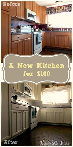 a new kitchen for $ 1650 with the title above it that reads, a new kitchen for $ 1800