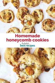 homemade honeycomb cookies with the title above it