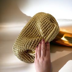 Crochet Gold Metallic Raffia Clutch Bag | Woven Evening Pouch Bag | Golden Wedding | Valentine day gift  💫🎁A true classic. A pop of fresh color with a little bit of shine. Perfect evening companion. Protective dust bag included. Exclusive design. ✨ Timeless Design, Sustainable Fashion Bag 🌍 ✈️ Fast and Free Shipping Worldwide ♥️Personalized Design Bags 🥇Best quality Luxury Handmade Bags All day and all night, shine with "METALLIC" 💫 🏷️Exclusive Collection / Customized You can order in any Handheld Woven Crochet Bag As Gift, Handheld Crochet Woven Bag Gift, Handmade Gold Handheld Bag, Handheld Crochet Bag For Gifts, Elegant Everyday Gold Coin Purse, Chic Gold Crochet Bag For Daily Use, Woven Crochet Clutch Bag As Gift, Gold Pouch Clutch For Daily Use, Chic Handmade Gold Bags