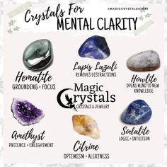 Mental Clarity Spell, Crystals For Clarity, Crystal Bundles, Crystal Facts, Green Witch Aesthetic, Crystals Meanings, Real Spells, Magic Crystals