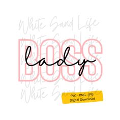 the word boss in black ink on a white background