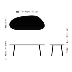 the table is shown with measurements for each side and one end on it's own