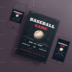 Baseball Game Flyer Set Baseball Game, Baseball Games, Baseball, Design