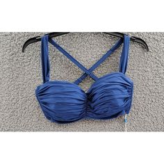 Bleu Rod Beattie Shirred Underwire D-Cup Bikini Top Women'S 34d Navy Hook Back Bleu Rod Beattie Shirred Underwire D-Cup Bikini Top Women's 34d Navy Hook Back Retail $79.00 Look Fabulous In This Bleu Rod Beattie Shirred Underwire Swim Top With Wide Straps. The Solid Navy Color Complements Any Beach Theme, While The Adjustable Strap Makes It Easy To Find The Perfect Fit. It's A One-Piece Bikini Top Made With Nylon And Spandex Materials That Provide Comfort And Durability. This Item Is Hand Wa Spring Tankini With Built-in Bra And Underwire, Party Nylon Tankini, Nylon Bandeau Swimwear With Padded Cups, Bandeau Swimwear With Padded Cups, Bandeau Nylon Swimwear With Padded Cups, Underwire Tankini For Pool, Fitted Underwire Tankini With Padded Cups, Fitted Padded Tankini For Pool, Stretch Underwire Lined Tankini