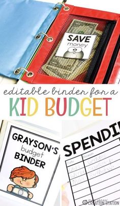 the ultimate binder for a kid's budget book is shown with text overlay