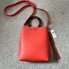 Nwt Crossbody Bag. Coral Color With Turtle Handles. Very Cute! Spring Crossbody Hobo Bag With Detachable Strap, Spring Crossbody Hobo Bag With Detachable Handle, Spring Crossbody Bag With Detachable Strap, Spring Hobo Bag With Adjustable Strap For Shopping, Spring Adjustable Strap Hobo Bag For Shopping, Spring Shopping Hobo Crossbody Bag, Spring Shopping Crossbody Hobo Bag, Spring Crossbody Hobo Bag For On-the-go, Spring Crossbody Satchel For On-the-go