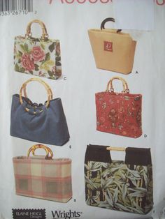 Simplicity Accessories Pattern 5541 Handbags Six Styles Uncut FF New Old Stock | eBay Vintage Bag Pattern, Handbag Sewing, Making Bags, Handbag Pattern, Vintage Purses, Vintage Bag, Vintage Handbags, Vintage Bags, Bag Pattern