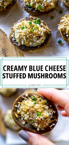 creamy blue cheese stuffed mushrooms are the perfect appetizer for any occasion