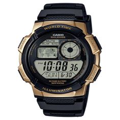 Expand your collection of accessories with this black,gold stainless steel watch. It comes with a quartz movement and digital time display display. This casual,sports timepiece features a digital time display. This item can be returned to any Target store or Target.com. This item must be returned within 90 days of the in-store purchase, ship date or online order pickup. See return policy for details. See the return policy for complete information. Casio Digital, Sea Diving, Deep Sea Diving, Casio Edifice, Digital Sports Watches, Mans World, Analog Watch, Sport Watches, Stainless Steel Watch