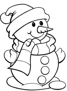 a snowman with a hat and scarf