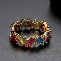 Engagement Watch, Red Wind, Color Rings, Sweet Jewelry, Rainbow Rings, Colored Gems, Zircon Ring, Cubic Zirconia Rings, Fashion Color