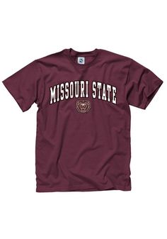 Missouri State Bears Youth Maroon Arch Short Sleeve T-Shirt, Maroon, 100% COTTON, Size M Basic College T-shirt With Logo Print, Cotton Fan Apparel T-shirt With Front Print, College Crew Neck T-shirt With Logo, Collegiate Relaxed Fit Graphic T-shirt, Relaxed Fit College T-shirt With Graphic Print, College Relaxed Fit T-shirt With Graphic Print, College Relaxed Fit Graphic Print T-shirt, Relaxed Fit Graphic Print T-shirt For College, School Spirit Cotton T-shirt With Text Print