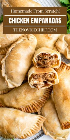 homemade chicken empanadas on a cooling rack