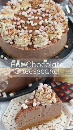 chocolate cheesecake with marshmallows on top