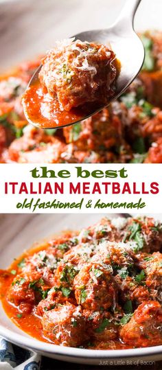 the best italian meatballs, self - seasoned and homemade